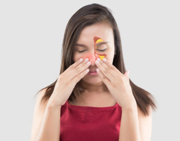 Woman not feeling well from sinus infection